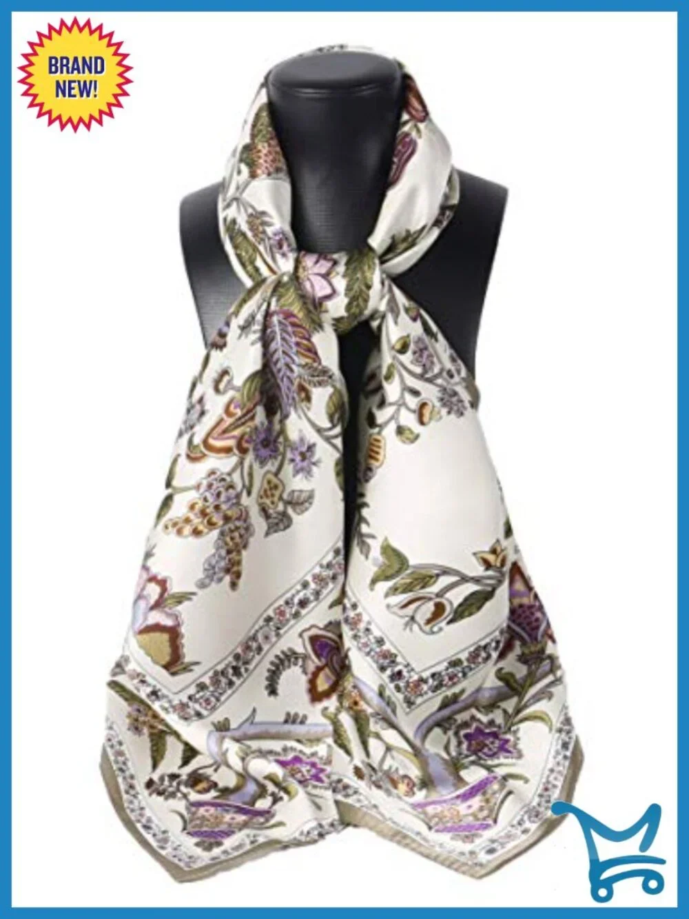 100% Silk Extra Large Fashion Scarf 42x42